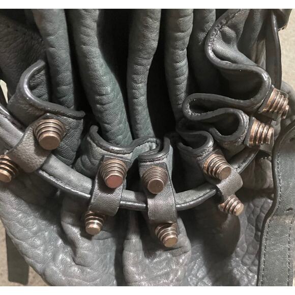 Alexander Wang Diego Hunter Green Studded Embellished Pebbled Leather Bag - Picture 7 of 12